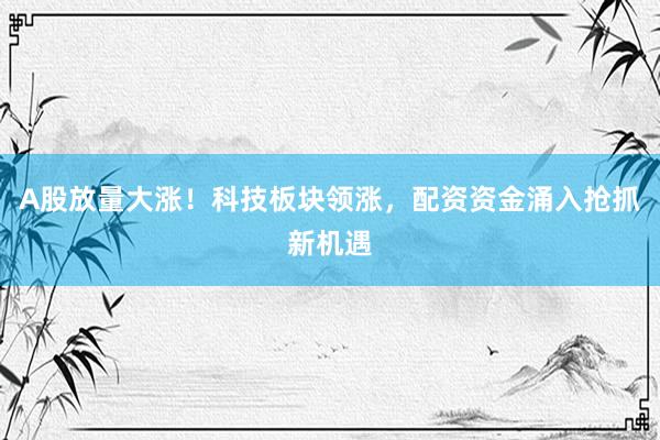 A股放量大涨！科技板块领涨，配资资金涌入抢抓新机遇