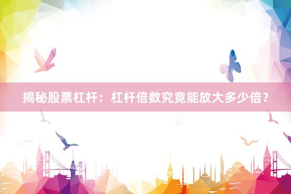 揭秘股票杠杆：杠杆倍数究竟能放大多少倍？