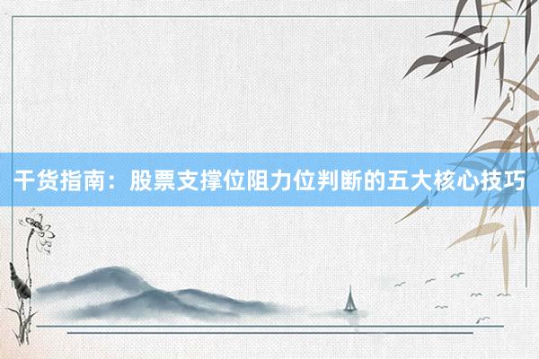 干货指南：股票支撑位阻力位判断的五大核心技巧