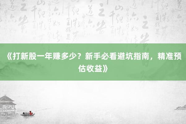 《打新股一年赚多少?新手必看避坑指南,精准预估收益》