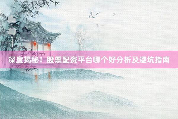 深度揭秘！股票配资平台哪个好分析及避坑指南
